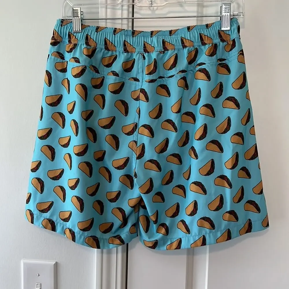 Lucky Brand Saturday Stretch Polyester Blend Blue Taco Swim Trunks